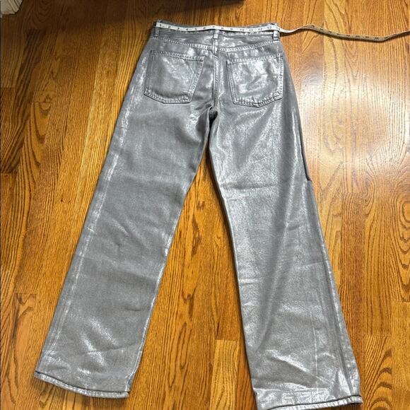 Zara Silver Women Jeans. Women’s shinmering pants. Size 2 - Picture 4 of 5